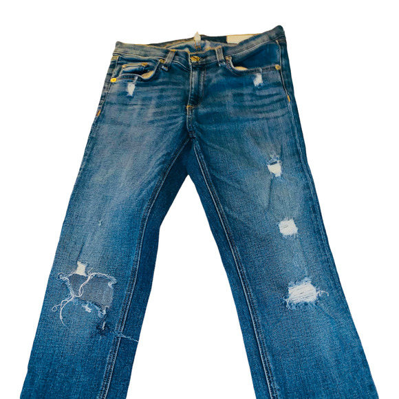 Rag & bone Shredded Zipper Skinny Capris Jeans sz 27 - Picture 8 of 11